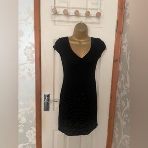 H&M black studded bodycon dress